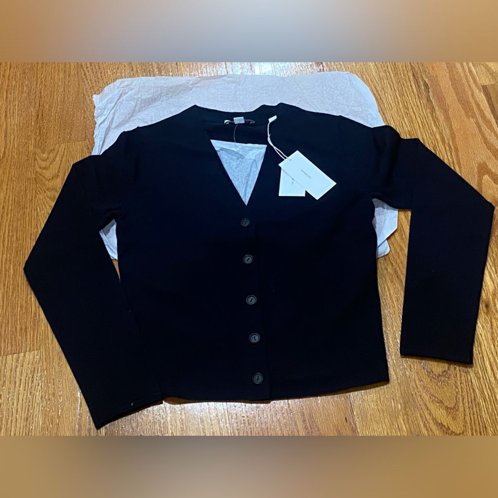 Vince Slim Button Wool-Blend Cardigan - Picture 4 of 6